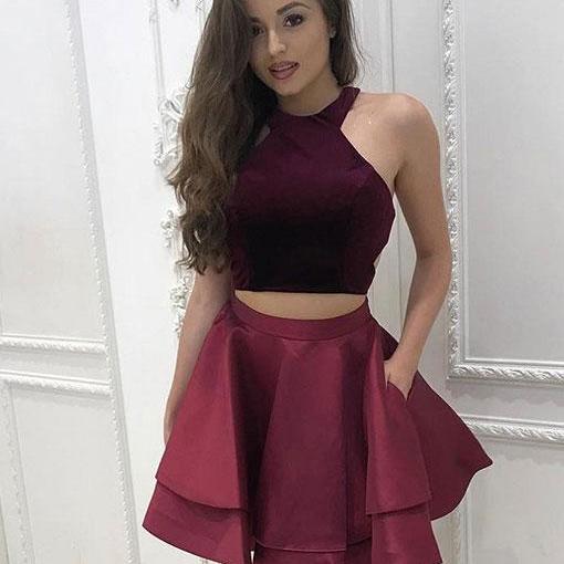 burgundy 2 piece outfit